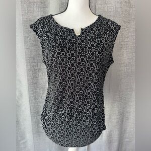 Calvin Klein Women's Sleeveless CK Print Top Black/White Size M (A046)